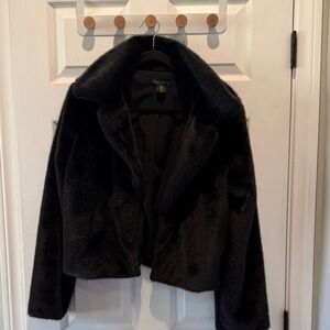 House of Harlow 1960 Elegant Black Teddy Jacket